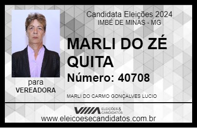 Candidato MARLI DO ZÉ QUITA 2024 - IMBÉ DE MINAS - Eleições