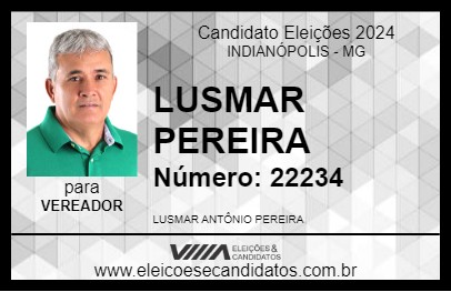 Candidato LUSMAR PEREIRA 2024 - INDIANÓPOLIS - Eleições