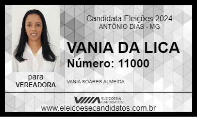 Candidato VANIA DA LICA 2024 - ANTÔNIO DIAS - Eleições