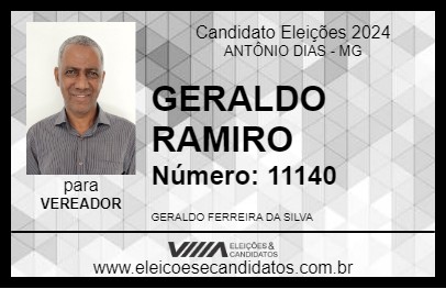 Candidato GERALDO RAMIRO 2024 - ANTÔNIO DIAS - Eleições