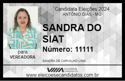 Candidato SANDRA DO ZÉ LUIZ 2024 - ANTÔNIO DIAS - Eleições