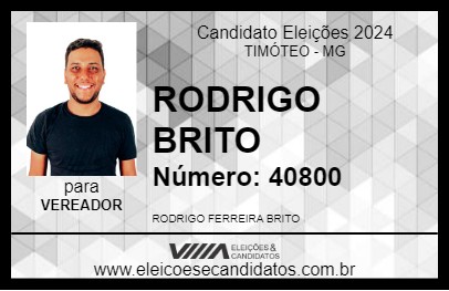 Candidato RODRIGO BRITO 2024 - TIMÓTEO - Eleições