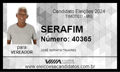 Candidato SERAFIM 2024 - TIMÓTEO - Eleições