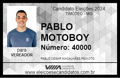 Candidato PABLO MOTOBOY 2024 - TIMÓTEO - Eleições