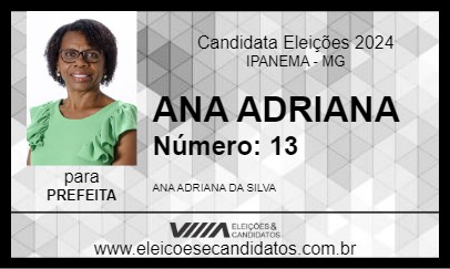 Candidato ANA ADRIANA 2024 - IPANEMA - Eleições