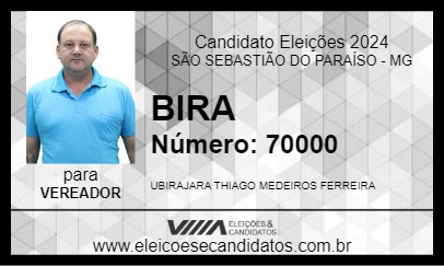 Candidato BIRA 2024 - SÃO SEBASTIÃO DO PARAÍSO - Eleições