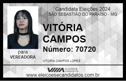 Candidato VITÓRIA CAMPOS 2024 - SÃO SEBASTIÃO DO PARAÍSO - Eleições