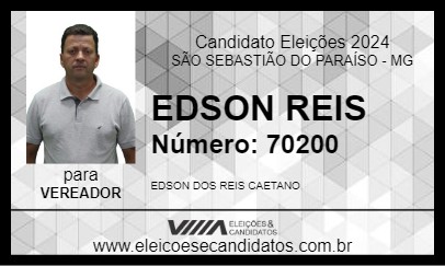 Candidato EDSON REIS 2024 - SÃO SEBASTIÃO DO PARAÍSO - Eleições