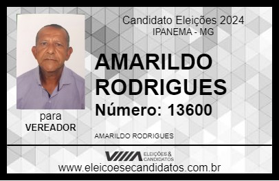 Candidato AMARILDO RODRIGUES 2024 - IPANEMA - Eleições