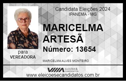 Candidato MARICELMA ARTESÃ 2024 - IPANEMA - Eleições