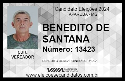 Candidato BENEDITO DE SANTANA 2024 - TAPARUBA - Eleições