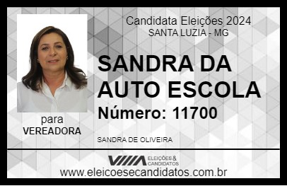 Candidato SANDRA DA AUTO ESCOLA 2024 - SANTA LUZIA - Eleições