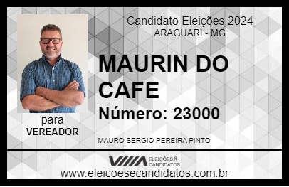 Candidato MAURIN DO CAFE 2024 - ARAGUARI - Eleições