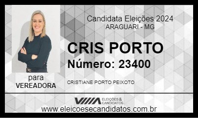 Candidato CRIS PORTO 2024 - ARAGUARI - Eleições