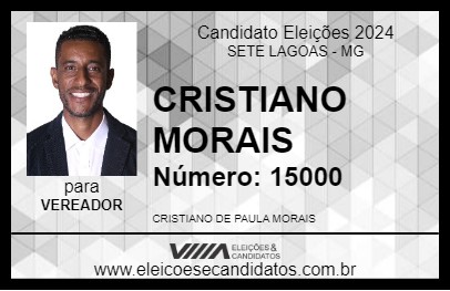 Candidato CRISTIANO MORAIS 2024 - SETE LAGOAS - Eleições