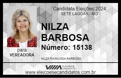 Candidato NILZA BARBOSA 2024 - SETE LAGOAS - Eleições