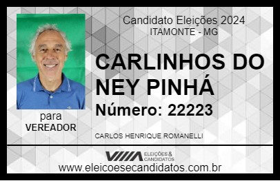 Candidato CARLINHOS DO NEY PINHÁ 2024 - ITAMONTE - Eleições