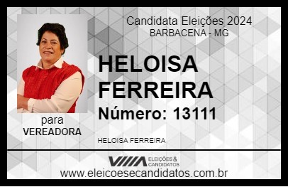 Candidato HELOISA FERREIRA 2024 - BARBACENA - Eleições