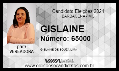 Candidato GISLAINE 2024 - BARBACENA - Eleições