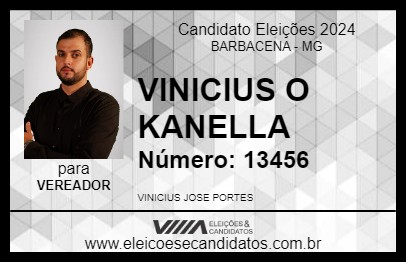 Candidato VINICIUS O KANELLA 2024 - BARBACENA - Eleições