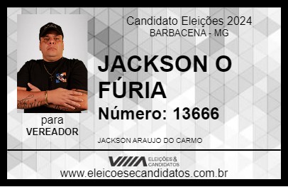 Candidato JACKSON O FÚRIA 2024 - BARBACENA - Eleições