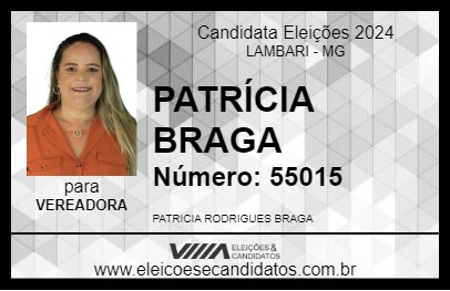 Candidato PATRÍCIA BRAGA 2024 - LAMBARI - Eleições