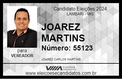 Candidato JOAREZ MARTINS 2024 - LAMBARI - Eleições