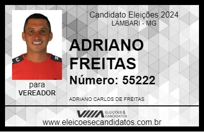 Candidato ADRIANO FREITAS 2024 - LAMBARI - Eleições