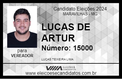 Candidato LUCAS DE ARTUR 2024 - MARAVILHAS - Eleições