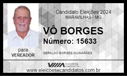 Candidato VÔ BORGES 2024 - MARAVILHAS - Eleições