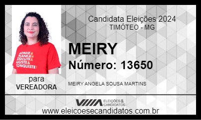 Candidato MEIRY 2024 - TIMÓTEO - Eleições