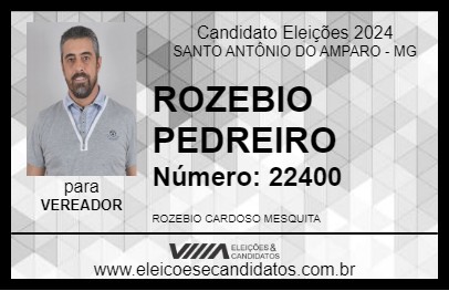 Candidato ROZEBIO PEDREIRO 2024 - SANTO ANTÔNIO DO AMPARO - Eleições