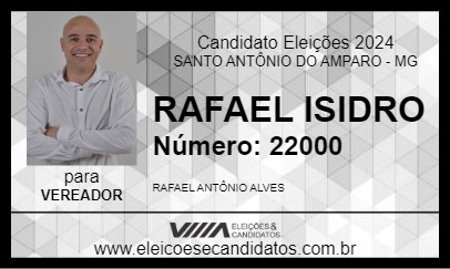 Candidato RAFAEL ISIDRO 2024 - SANTO ANTÔNIO DO AMPARO - Eleições