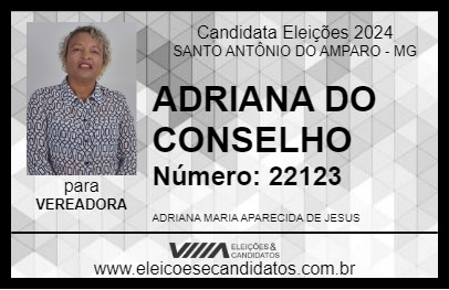 Candidato ADRIANA 2024 - SANTO ANTÔNIO DO AMPARO - Eleições