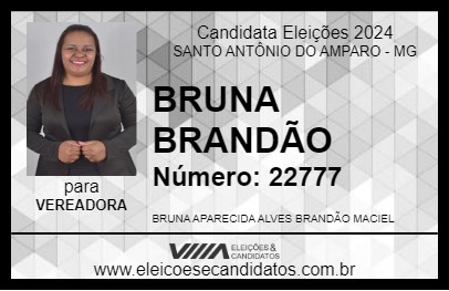 Candidato BRUNA BRANDÃO 2024 - SANTO ANTÔNIO DO AMPARO - Eleições