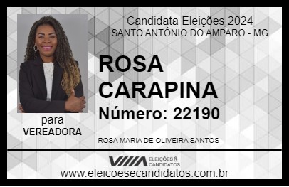 Candidato ROSA CARAPINA 2024 - SANTO ANTÔNIO DO AMPARO - Eleições