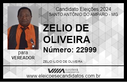 Candidato ZELIO DE OLIVEIRA 2024 - SANTO ANTÔNIO DO AMPARO - Eleições