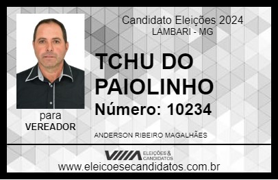 Candidato TCHU DO PAIOLINHO 2024 - LAMBARI - Eleições