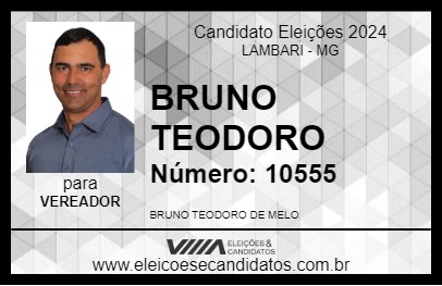 Candidato BRUNO TEODORO 2024 - LAMBARI - Eleições