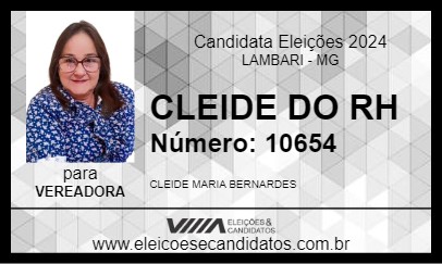 Candidato CLEIDE DO RH 2024 - LAMBARI - Eleições