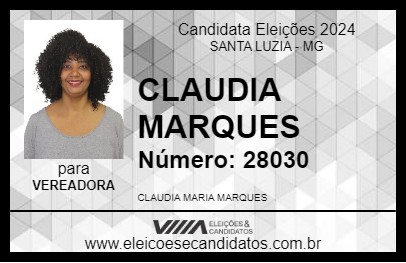 Candidato CLAUDIA MARQUES 2024 - SANTA LUZIA - Eleições