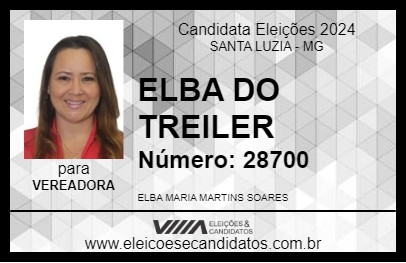 Candidato ELBA DO TRAILLER 2024 - SANTA LUZIA - Eleições