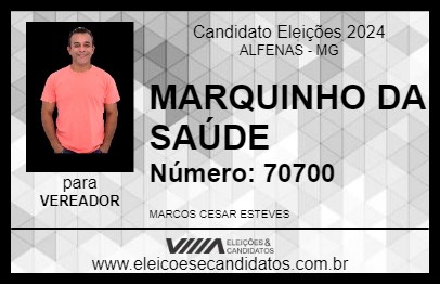 Candidato MARQUINHO DA SAÚDE 2024 - ALFENAS - Eleições