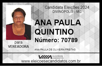 Candidato ANA PAULA QUINTINO 2024 - DIVINÓPOLIS - Eleições