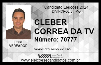 Candidato CLEBER CORREA DA TV 2024 - DIVINÓPOLIS - Eleições