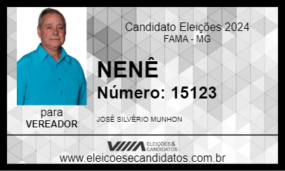 Candidato NENÊ 2024 - FAMA - Eleições