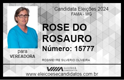 Candidato ROSE DO ROSAURO 2024 - FAMA - Eleições