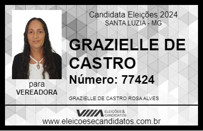 Candidato GRAZIELLE DE CASTRO 2024 - SANTA LUZIA - Eleições