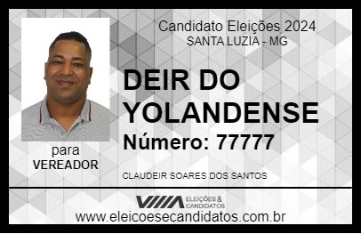 Candidato DEIR DO YOLANDENSE 2024 - SANTA LUZIA - Eleições