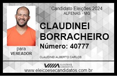 Candidato CLAUDINEI BORRACHEIRO 2024 - ALFENAS - Eleições